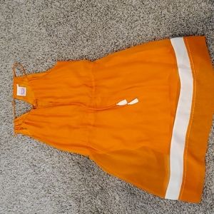 Orange and White Varsity Dress
